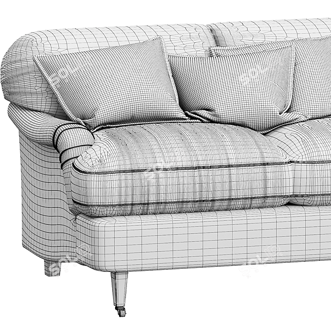 Hayes 3-Seat Sofa - Elegant Comfort 3D model image 3