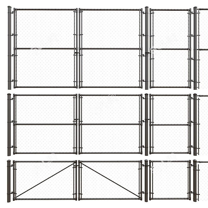 Durable Mesh Fencing Solution 3D model image 3