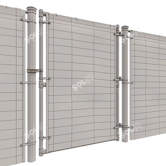 Durable Mesh Fencing Solution 3D model image 6