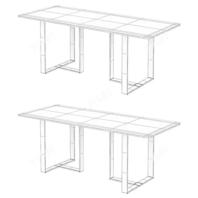 Hachiko 2015 Modern Dining Table 3D model image 2