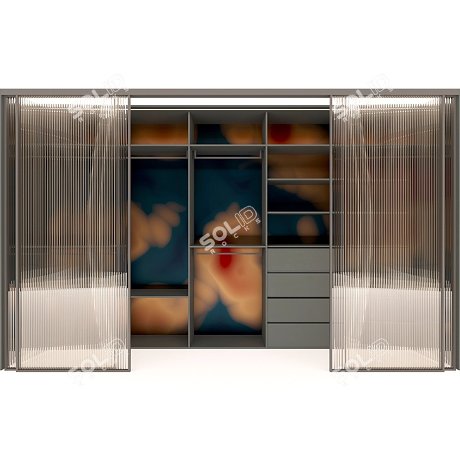 Modern Stylish Wardrobe with Customizable Design 3D model image 3