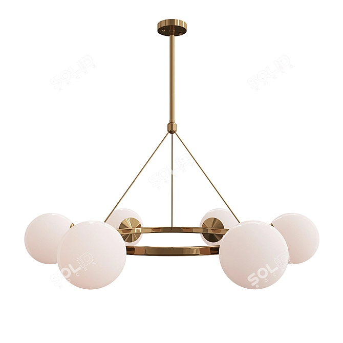 Elegant Hayes 6-Light Chandelier 3D model image 1