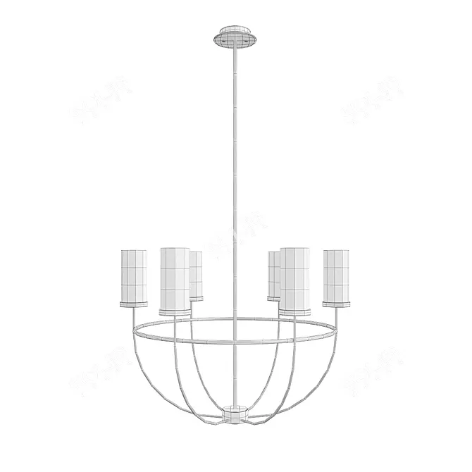 Elegant Bronze Templar Chandelier 3D model image 2