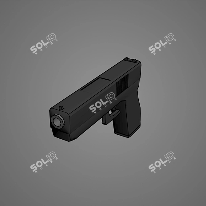 Polygon Pistol 3D model image 1