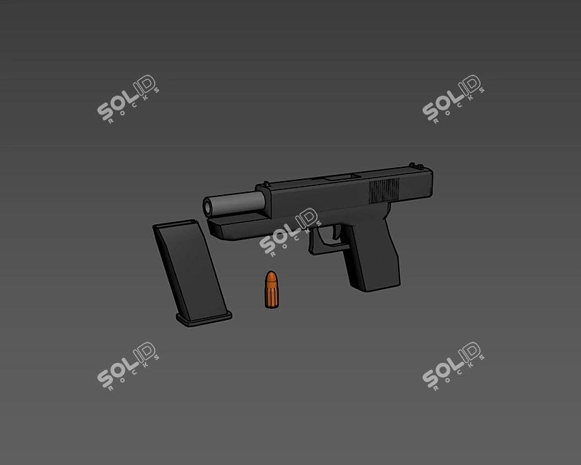 Polygon Pistol 3D model image 6