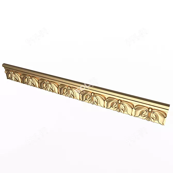 Elegant Ornamental Molding 3D model image 6