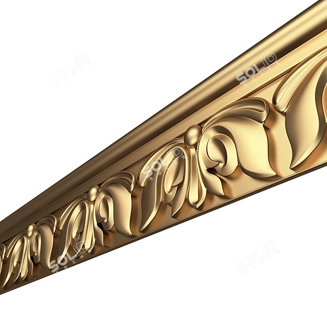 Elegant Ornamental Molding 3D model image 1