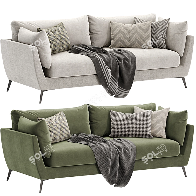 Skyler 3 Seater Fabric Sofa- Maximum Comfort and Style 3D model image 1
