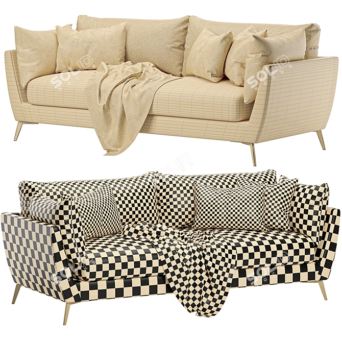 Skyler 3 Seater Fabric Sofa- Maximum Comfort and Style 3D model image 4