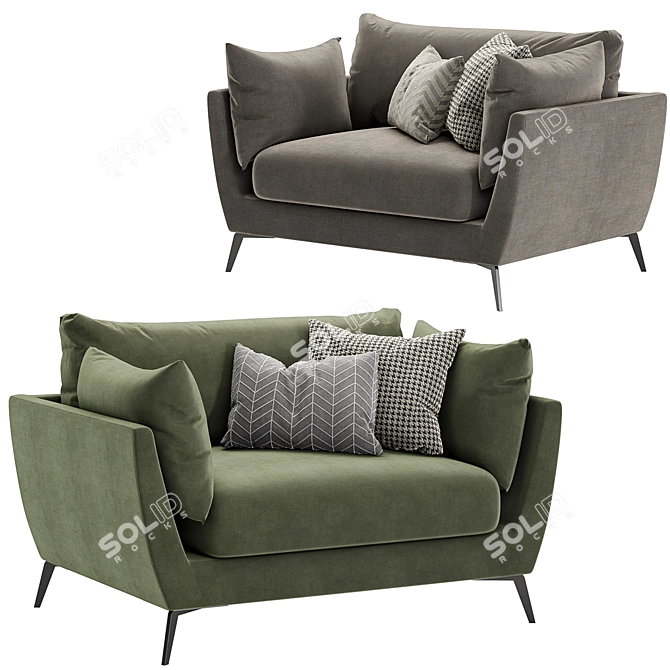 Cozy Skyler Fabric Armchair 3D model image 4