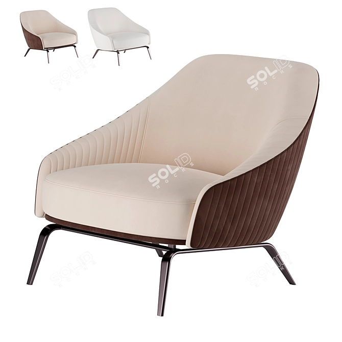 Luxury Whitney Armchair: Elegant Longhi Design 3D model image 1