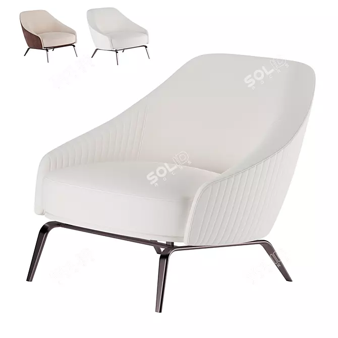 Luxury Whitney Armchair: Elegant Longhi Design 3D model image 2