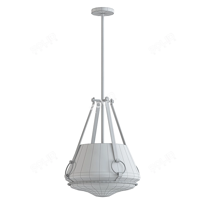 Elegant 4-Light Pendant Chandelier 3D model image 2