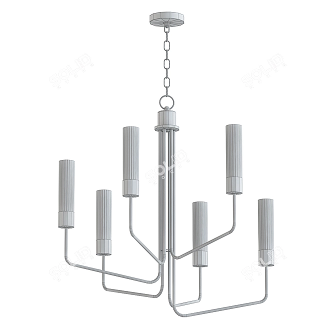 Elegant Helix 6-Light Chandelier 3D model image 2