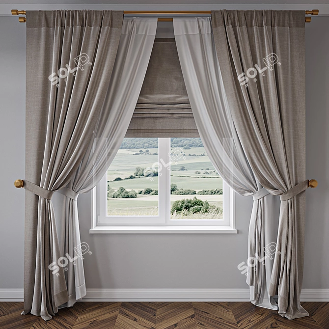 SecureDrift Tie-Down Curtains 3D model image 3