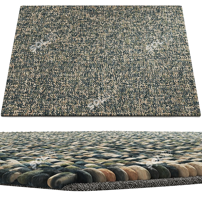 Luxury Handmade Mutanya Wool Rug 3D model image 1