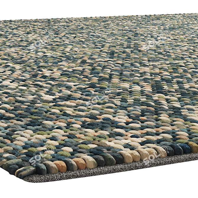 Luxury Handmade Mutanya Wool Rug 3D model image 3