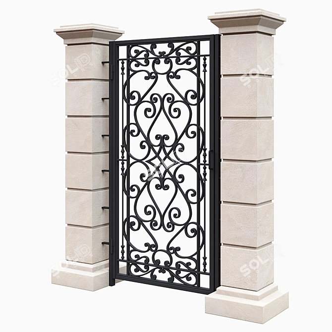 Versatile 1.8m Gate: PBR Textured, UV-Mapped 3D model image 1