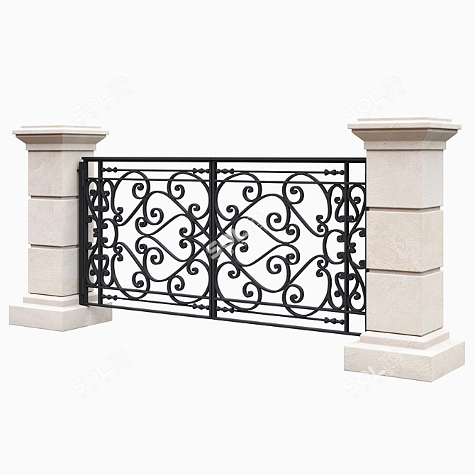 Sturdy 2.5m Gate - PBR Materials 3D model image 6