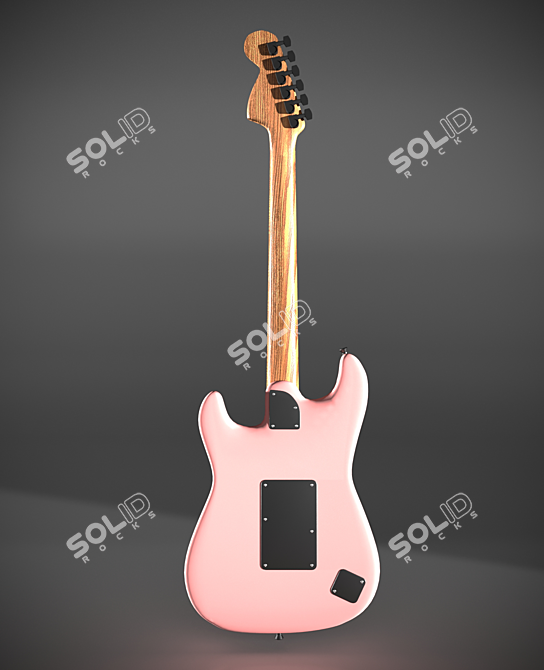 Multicolor Electric Guitar: Red, Black, Pink, White 3D model image 3