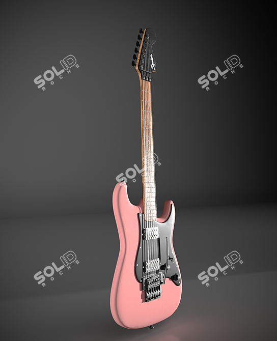 Multicolor Electric Guitar: Red, Black, Pink, White 3D model image 4