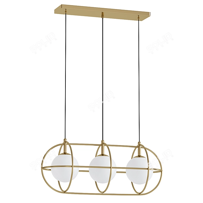 Elegant Eclipse Linear Pendant 3D model image 1