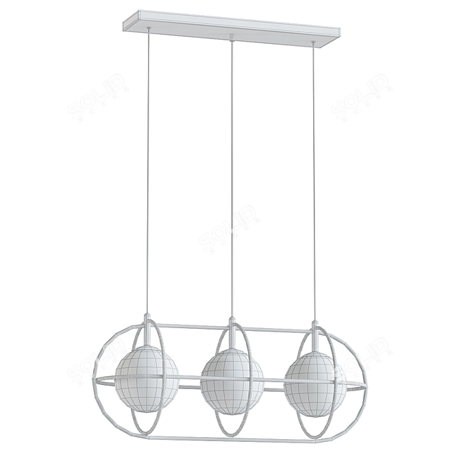 Elegant Eclipse Linear Pendant 3D model image 2