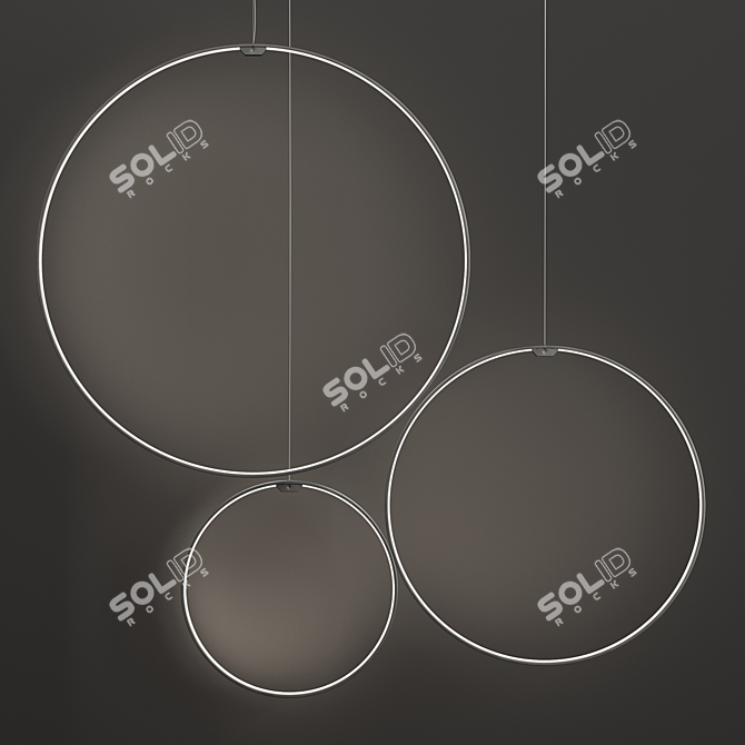 Circular Elegance: Zero Round Pendant 3D model image 2