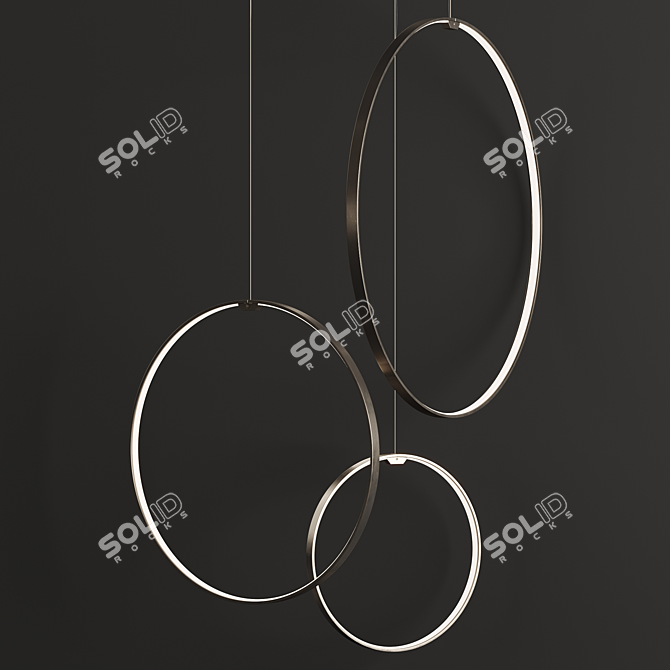 Circular Elegance: Zero Round Pendant 3D model image 4