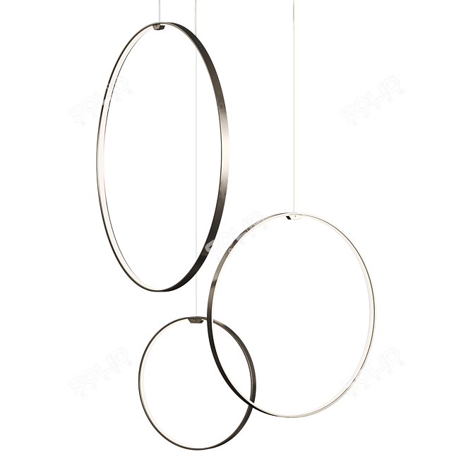 Circular Elegance: Zero Round Pendant 3D model image 8