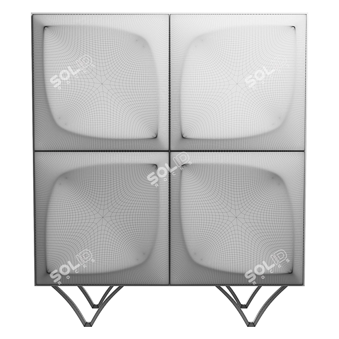 Elegant White Orchid Chest of Drawers 3D model image 4