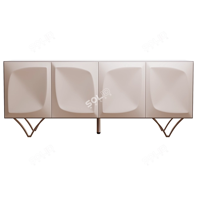 White Orchid Rectangular Chest of Drawers 3D model image 1