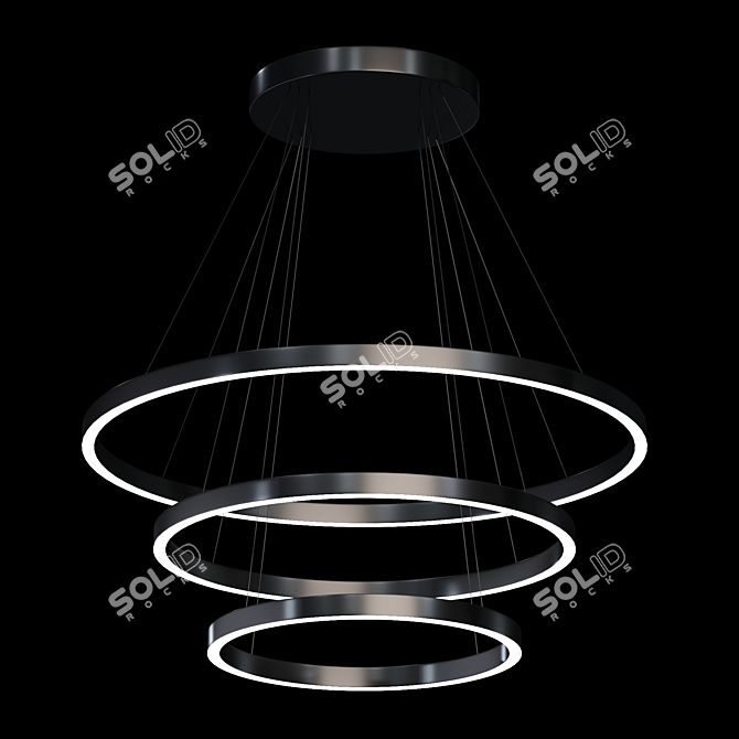Cerchio LED 3-Tier Chandelier 3D model image 2