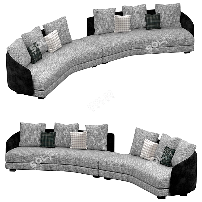 Minimalist Modern Lawson Sofa 3D model image 2