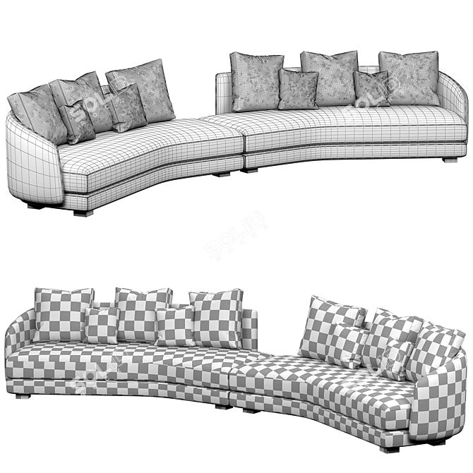 Minimalist Modern Lawson Sofa 3D model image 3