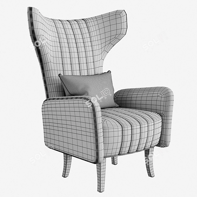 Modern Davis Armchair: Stylish & Comfy 3D model image 3