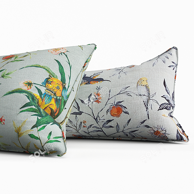  Luxury Decor Cushions: Exclusive Jim Thompson & Pierre Frey Fabrics! 3D model image 5