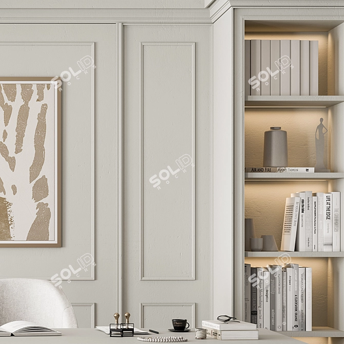 Elegant Boss Desk Set 3D model image 4