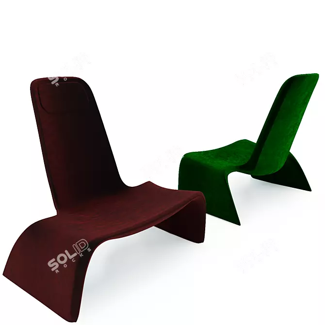 Luxury LAND Fabric Armchair 3D model image 3