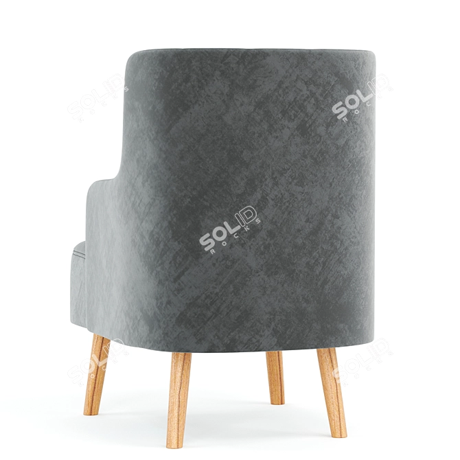 Modern Velvet Armchair - Larni 3D model image 4