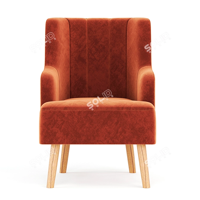 Modern Velvet Armchair - Larni 3D model image 5