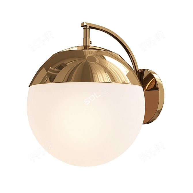 Mid-Century Opal Globe Sconce 3D model image 1