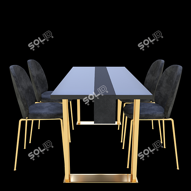 Modern Table with Stylish Chair 3D model image 1