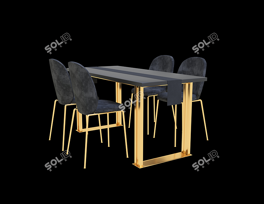 Modern Table with Stylish Chair 3D model image 2