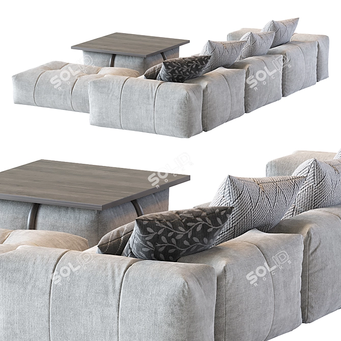 Sleek Pixel N_15: Stylish Modular Sofa 3D model image 5