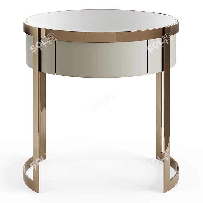 Fendi Casa Anya Bedside Table: Modern Elegance in Piombo Wood 3D model image 1