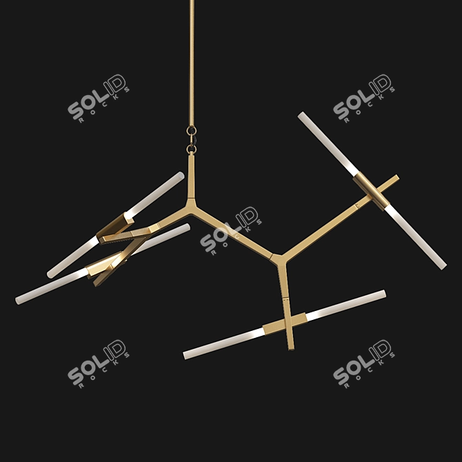 Elegant Gold Agnes Chandelier 3D model image 2