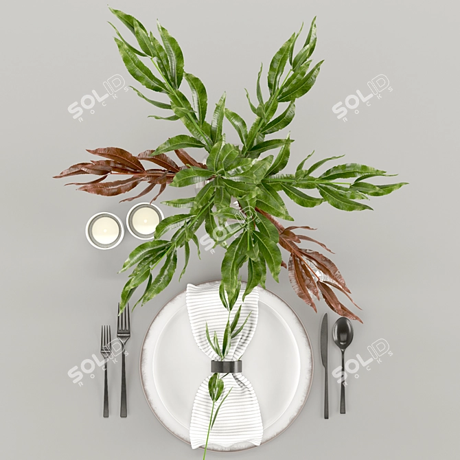 Modern Style Table Setting 3D model image 3