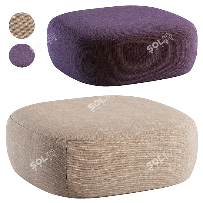 Modern Pouffe By SOFTLINE 3D model image 1