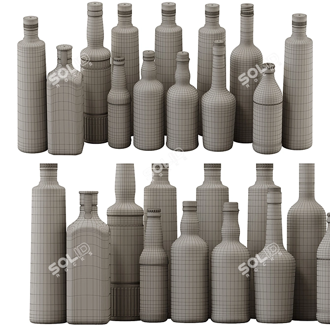 Contemporary Glass Bottles - Part 8 3D model image 7